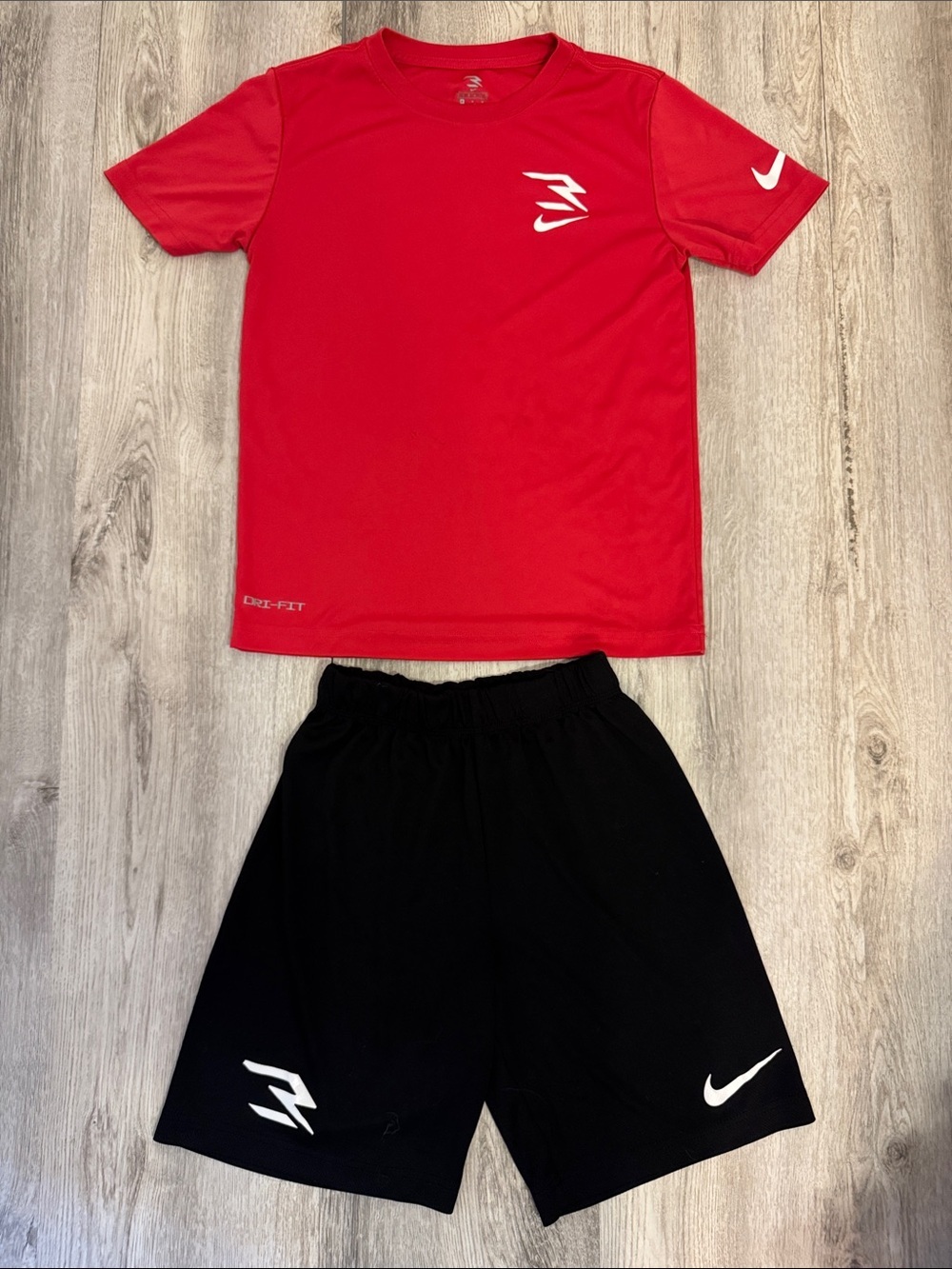 Nike Red Tee with Black Performance Shorts Set